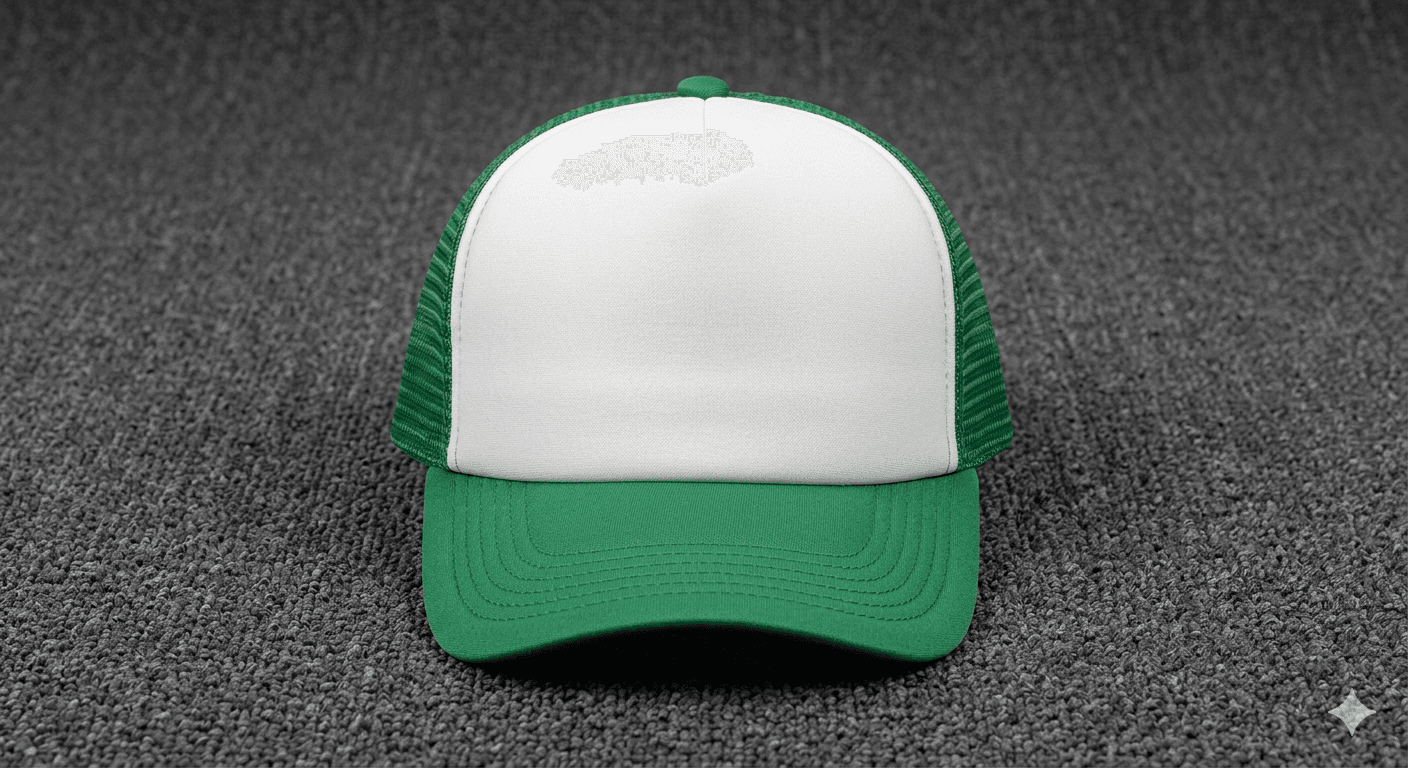 Classic White Green Trucker Cap image