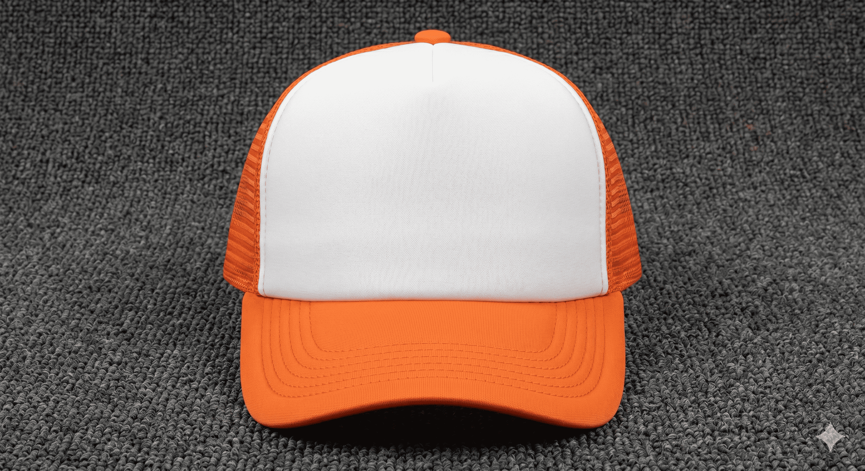 Classic White Orange Trucker cap image